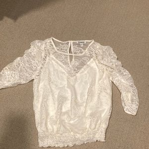 Express white lace shirt size S